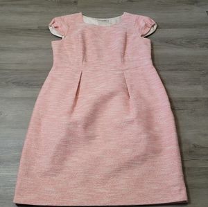 Boden Pink and White Tweed Shift Dress size 12 Regular